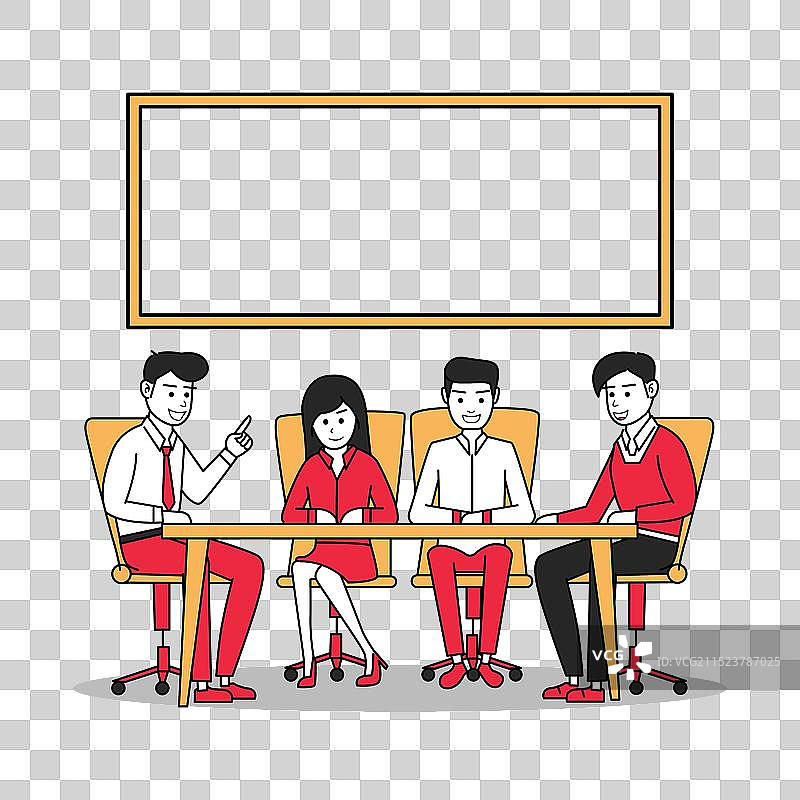 办公室里的商务人士会议图片素材