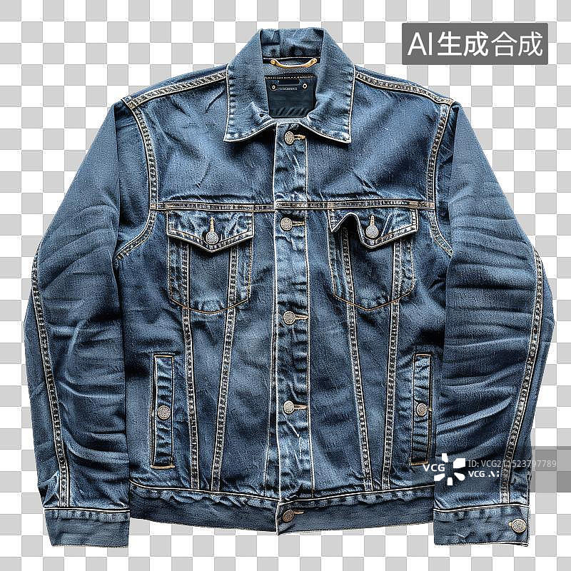 【AI数字艺术】免抠|蓝色牛仔夹克衫图片素材