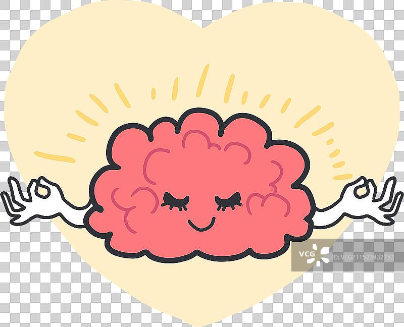 幸福的大脑正念冥想艺术图片素材