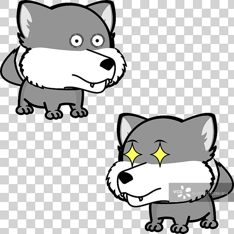 卡通狼可爱表情包系列图片素材