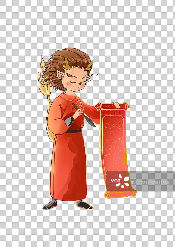 龙生九子神兽囚牛拉二胡动物拟人国潮风免扣元素图片素材