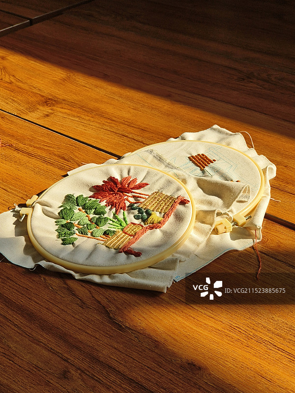 针针刺绣特拍图片素材