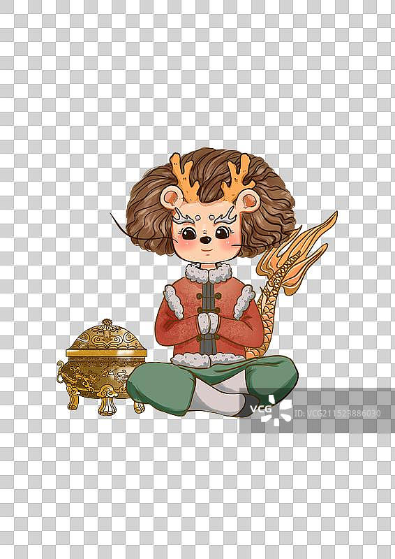 龙生九子神兽狻猊香炉动物拟人国潮风免扣元素图片素材