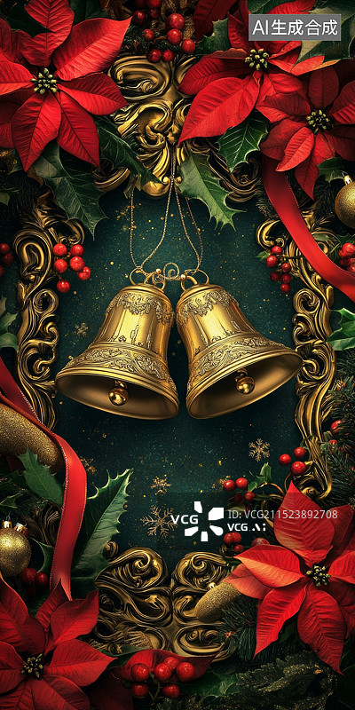 【AI数字艺术】西方圣诞节背景圣诞快乐圣诞树素材背景图片素材