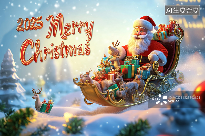 【AI数字艺术】西方圣诞节背景圣诞快乐圣诞树素材背景图片素材