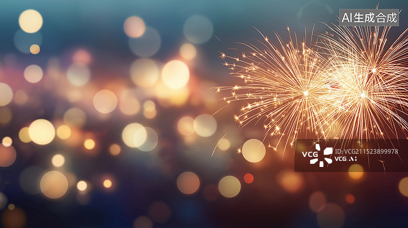 【AI数字艺术】喜庆节日烟花背景图片素材