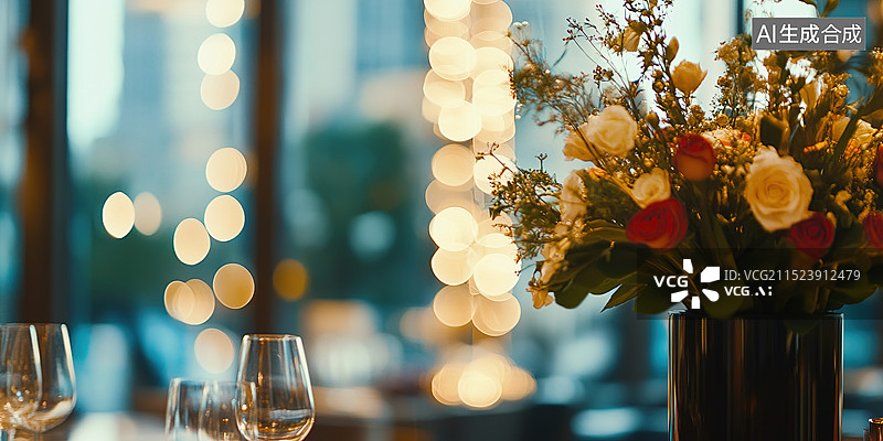 【AI数字艺术】抽象建筑学背景豪华酒店内部的散景光效酒店管理旅游度假图片素材