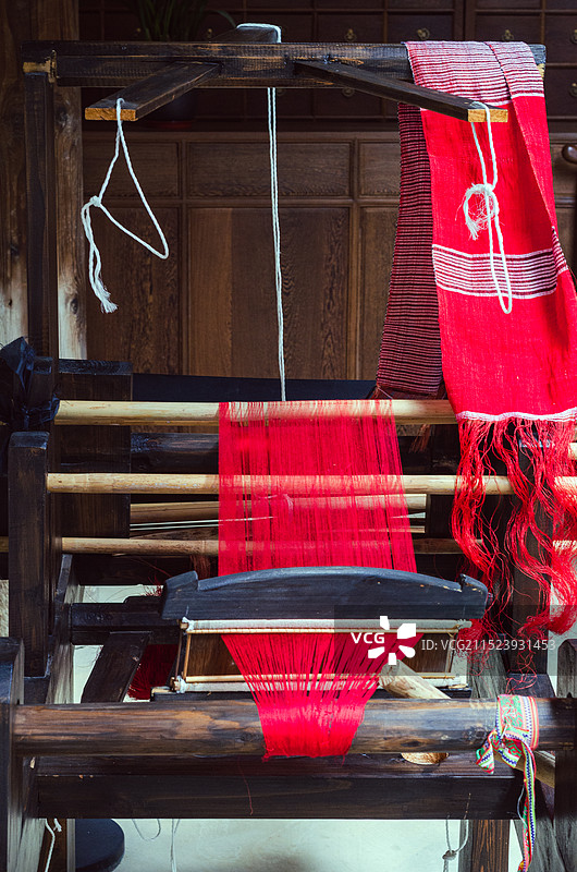 中国古代民间织布机图片素材