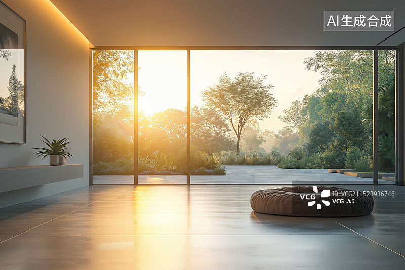【AI数字艺术】温暖的阳光照进室内图片素材
