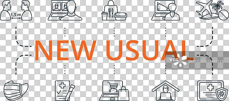 全新常用细线单色图标集图片素材