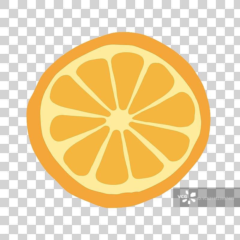 白色背景上的橙子切片图片素材