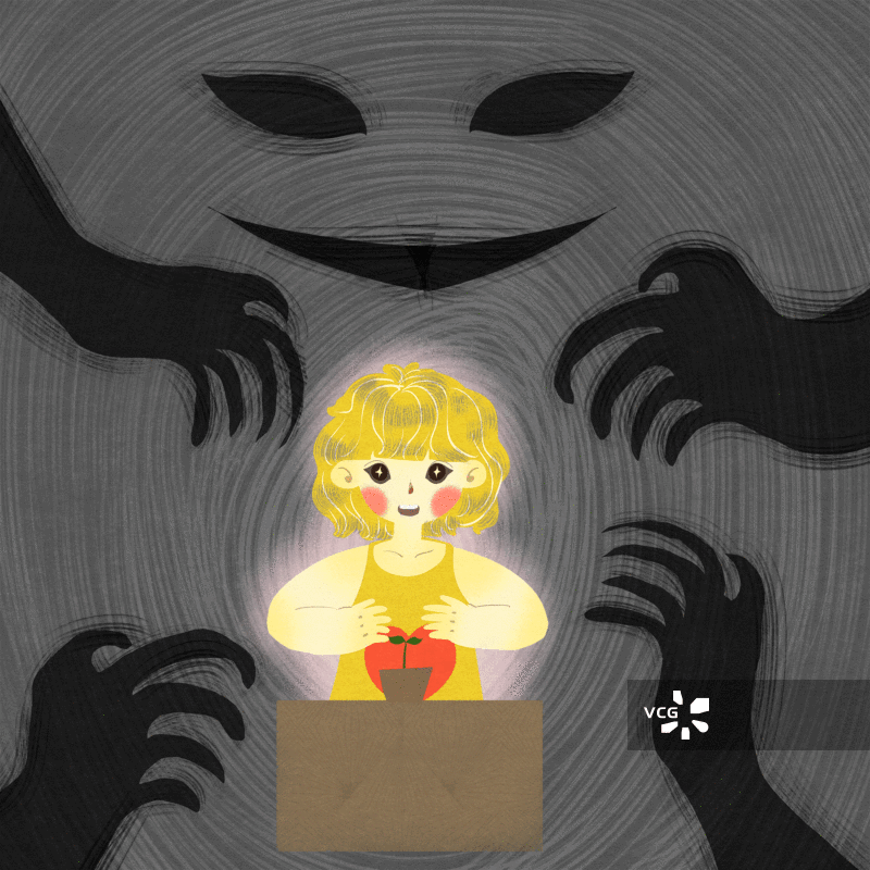 面对恶意插画GIF动图图片素材