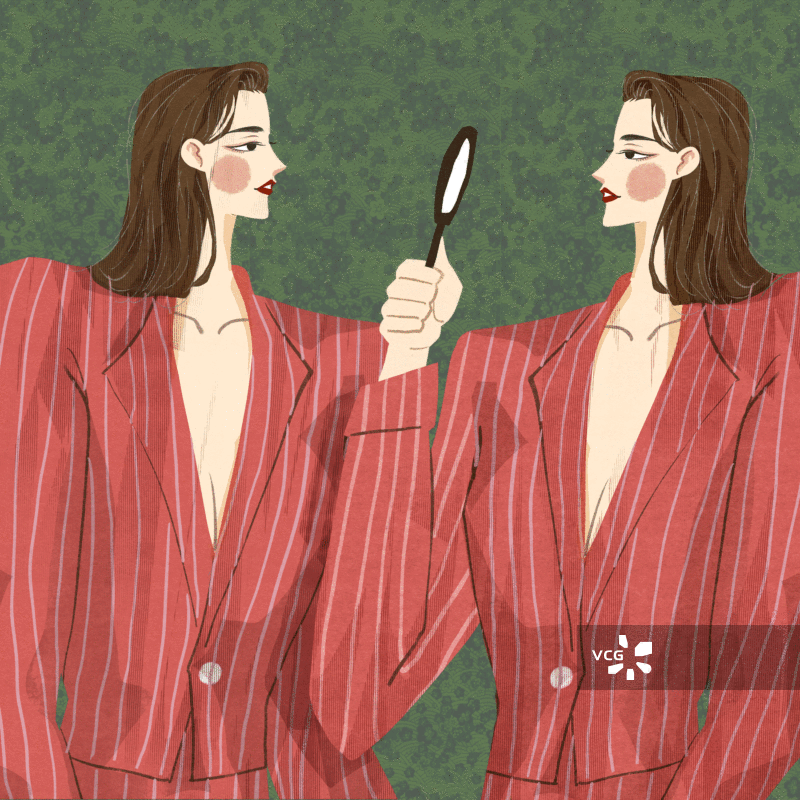 观察自己插画GIF动图图片素材