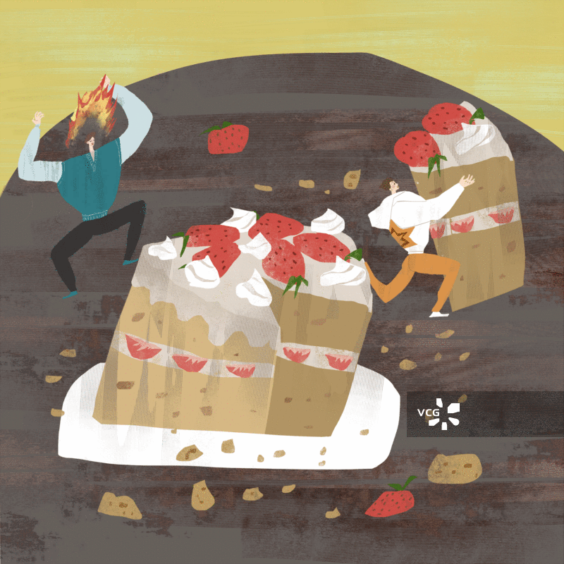 谁动了我的蛋糕插画GIF动图图片素材