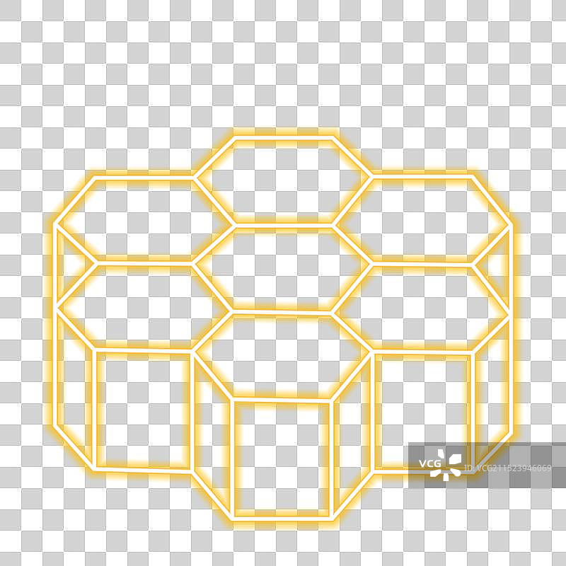 霓虹灯效果蜂窝线条图片素材