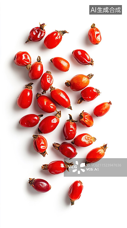 【AI数字艺术】枸杞枝叶上的红果图片素材