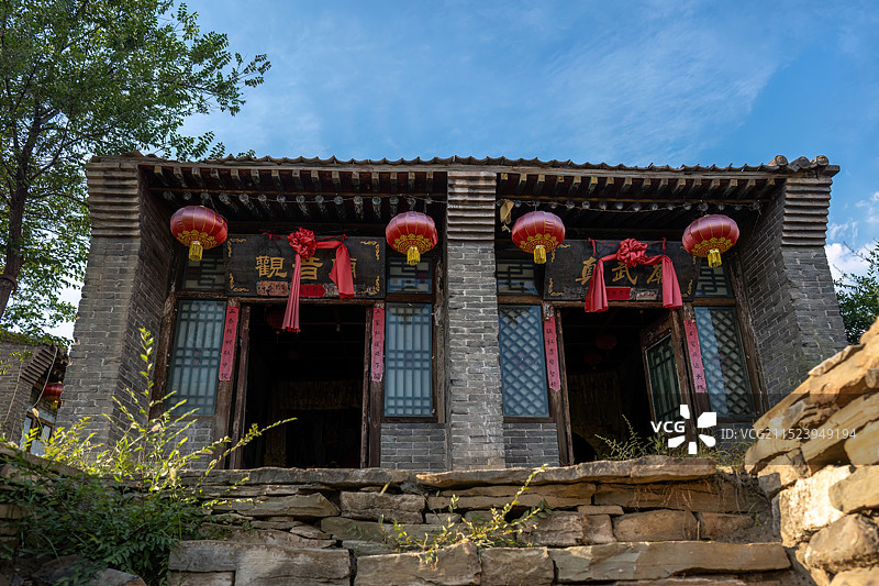 山西省忻州市偏关县万家寨镇黄河入晋第一湾老牛湾堡古村落图片素材