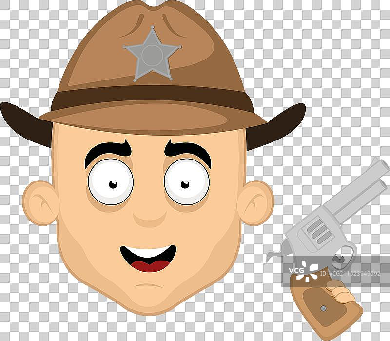 警长头像与枪图片素材