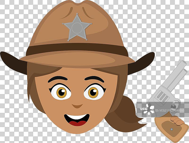 持枪女警长头像图片素材