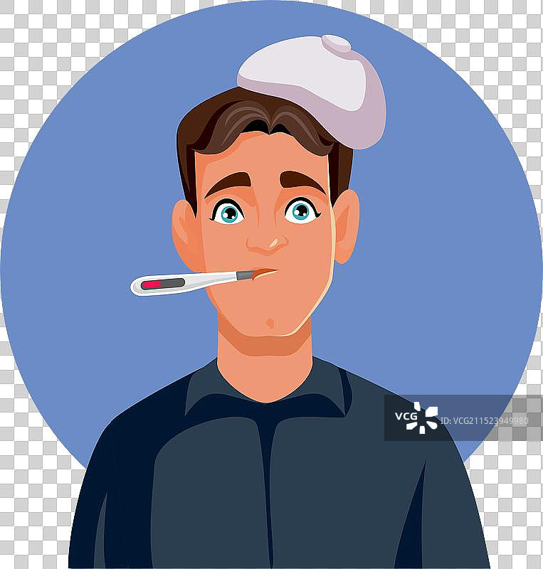 患流感发烧的生病男人图片素材