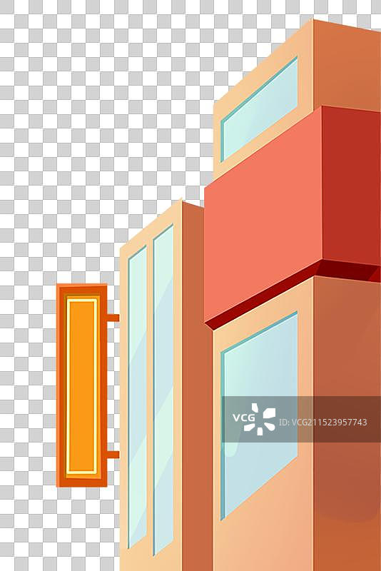 现代街道房屋插画元素图片素材