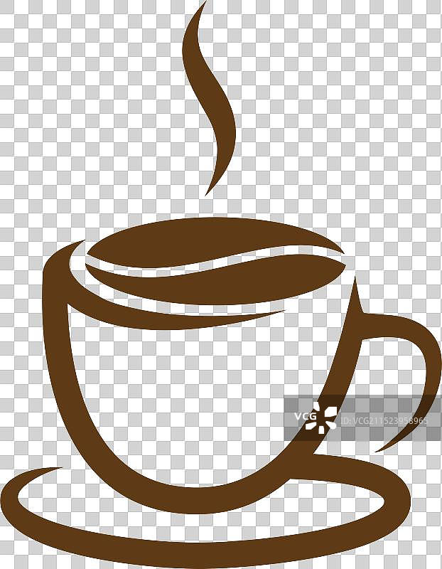 咖啡杯和咖啡豆标志图片素材