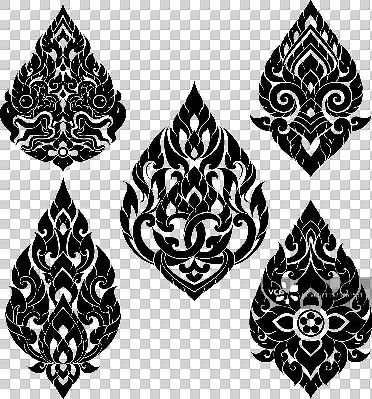 泰式剪影图案图片素材