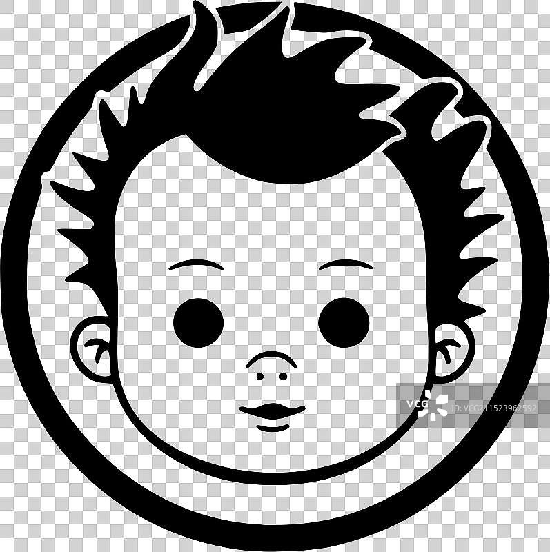 婴儿 - 黑白隔离图标图片素材