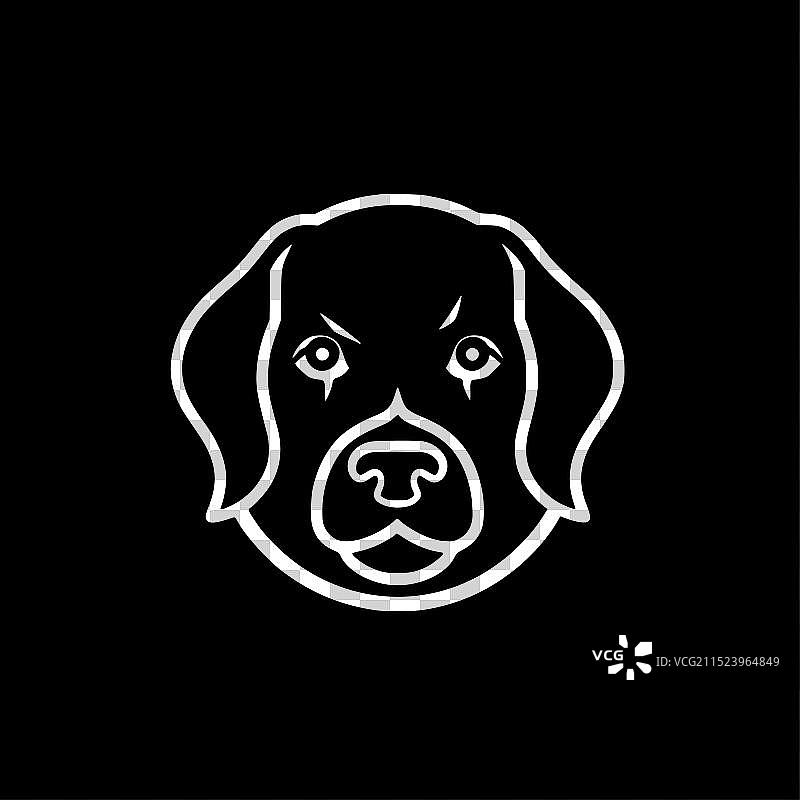 狗 - 极简风格的平面标志图片素材