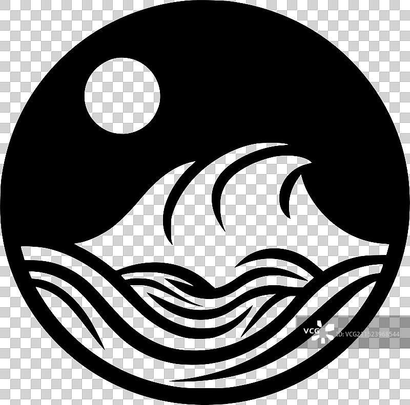 黑白海洋图标图片素材