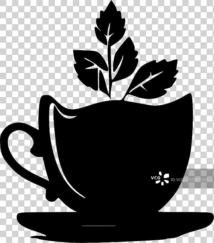 极简扁平风格茶叶标志图片素材
