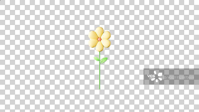 3D渲染的春天花丛植物绿色灌木元素图片素材