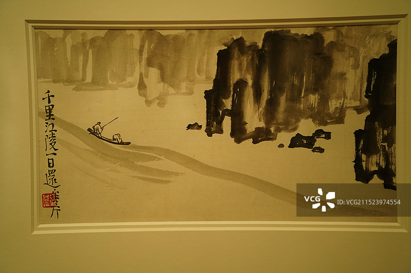 四川成都市天府美术馆展览的珍贵艺术字画图片素材