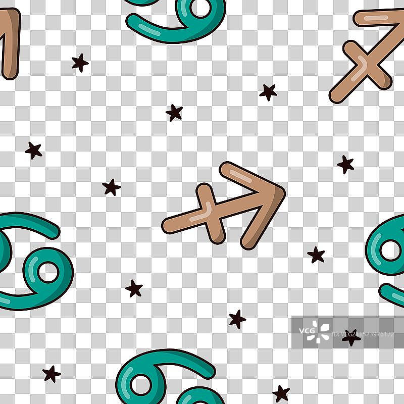 十二生肖占星符号无缝图案图片素材