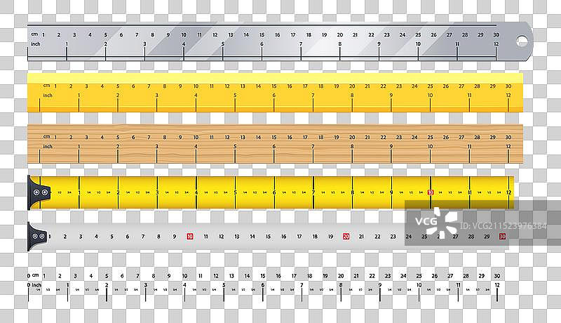 各种材质的测量尺图片素材