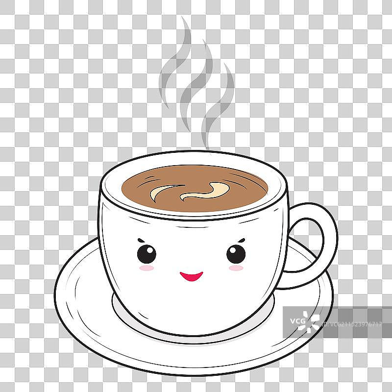 可爱的茶杯和茶托，一杯茶或咖啡图片素材