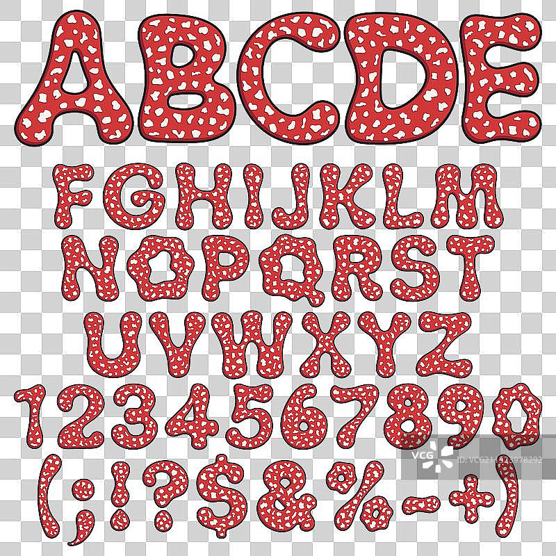 毒蝇伞蘑菇字母表图片素材