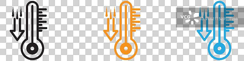 气象温度计测量标志套装图片素材