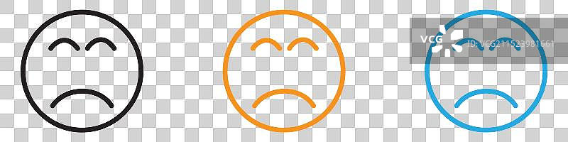 悲伤、沮丧或孤独的表情标志合集图片素材