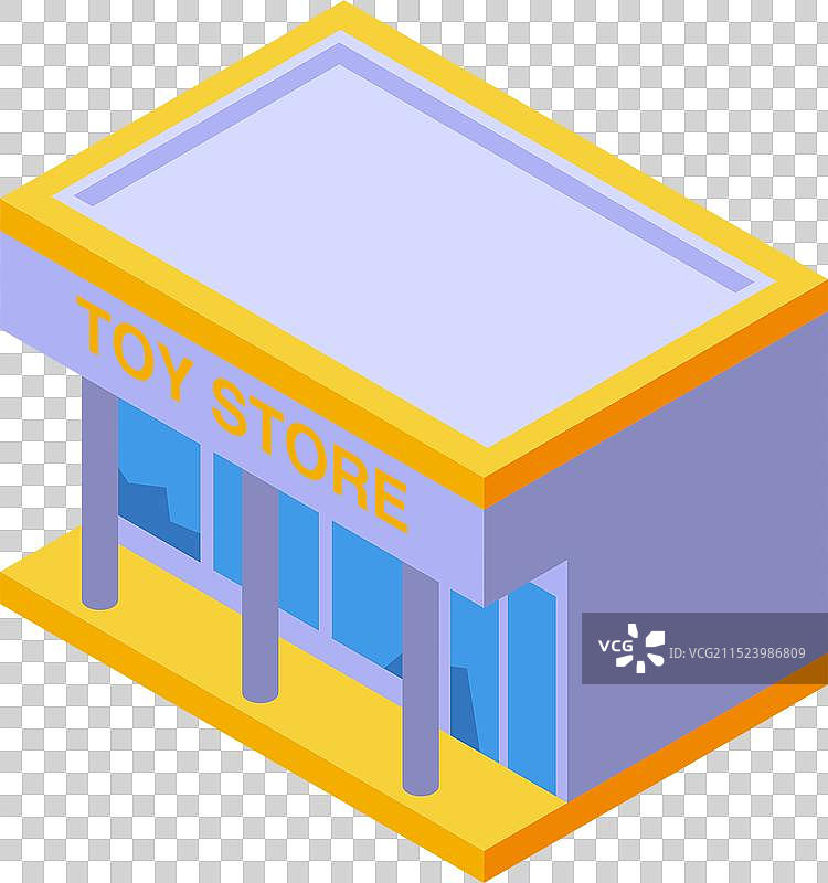 带大窗户的现代玩具店建筑图片素材