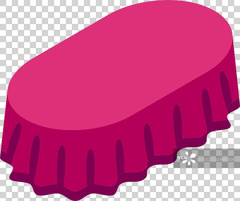 展示回收概念的粉色瓶盖图片素材