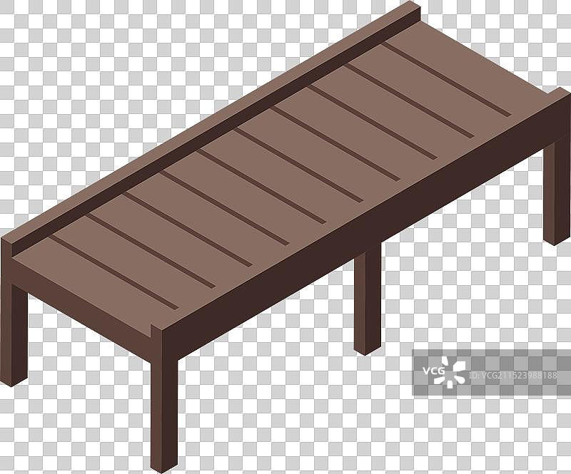 四脚支撑的木制平台2.5D图片素材