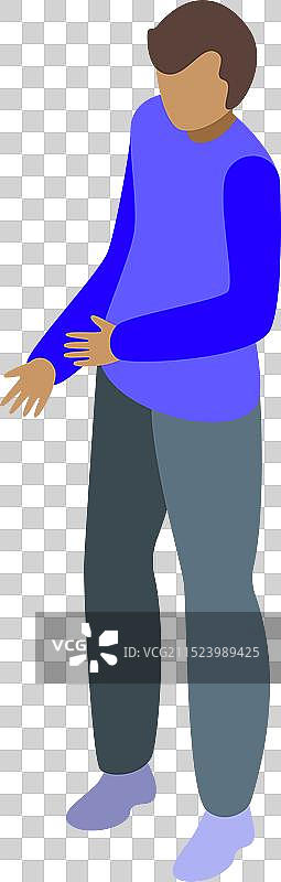 胃痛的年轻男人2.5D图图片素材