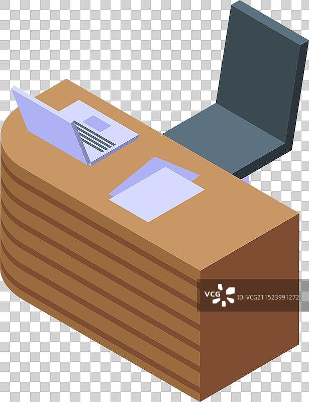 带笔记本电脑和文件的现代办公桌图片素材