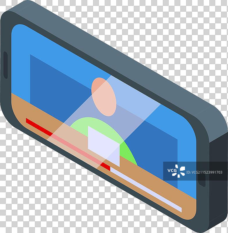 智能手机显示男性新闻视频播放器图片素材