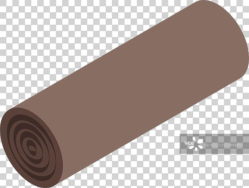 斜放的棕色亚麻油毡卷材2.5D视图图片素材