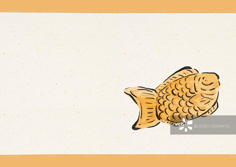 国潮风延吉美食插画-鲷鱼烧图片素材