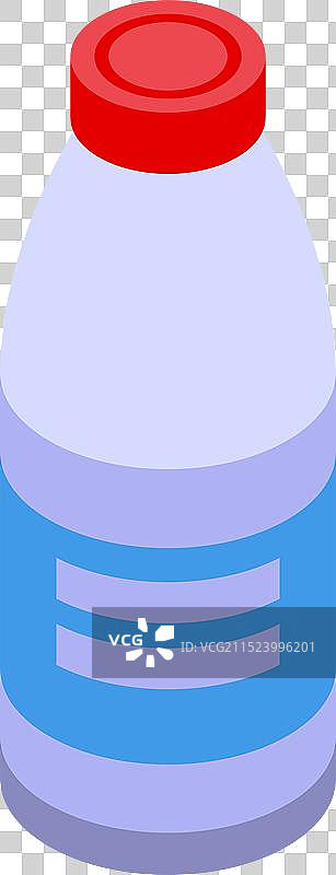 红色瓶盖塑料瓶2.5D视图图片素材