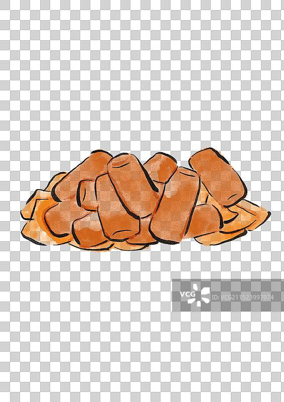 国潮风延吉美食插画元素-炒年糕图片素材