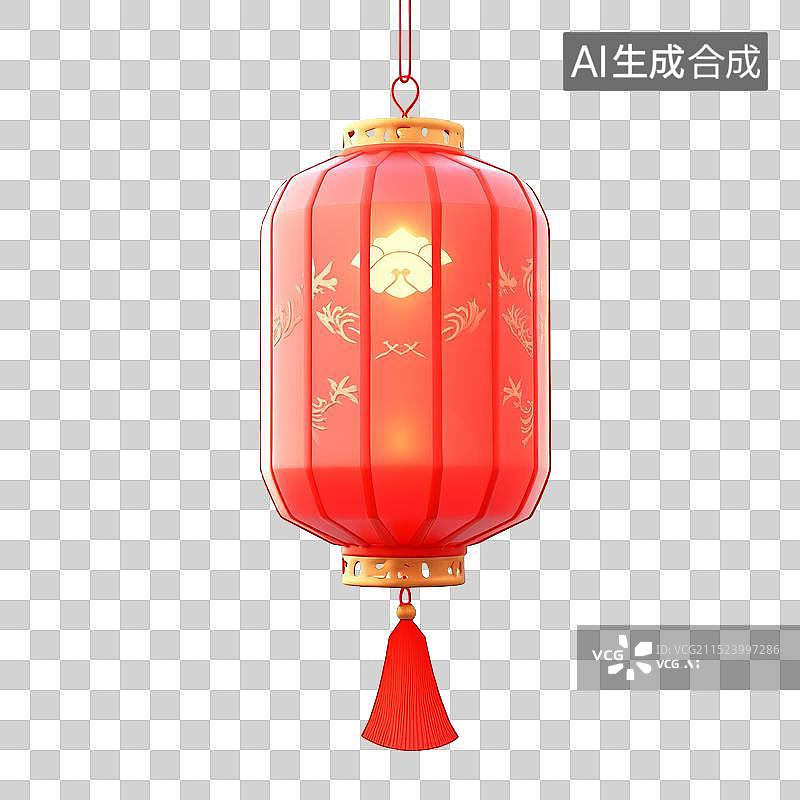 【AI数字艺术】红色的中国灯笼图片素材